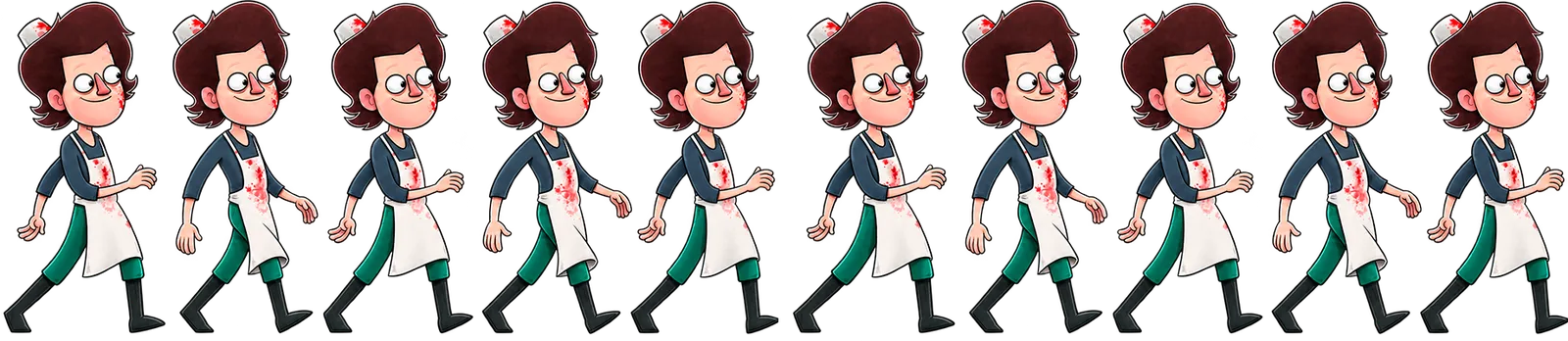 Ciclo de caminhada de personagem feito em animação cut-out no Toon Boom Harmony
