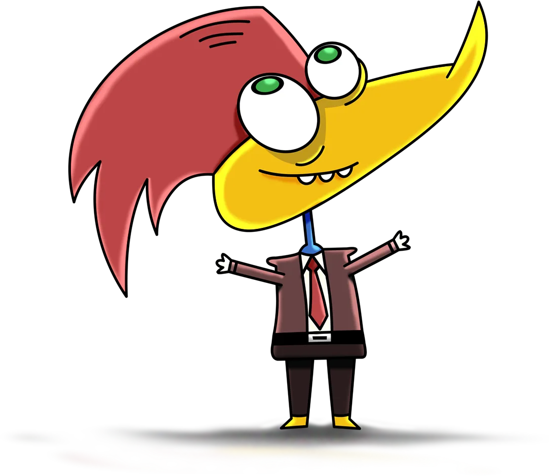 Mascote Pica-Pau de terno