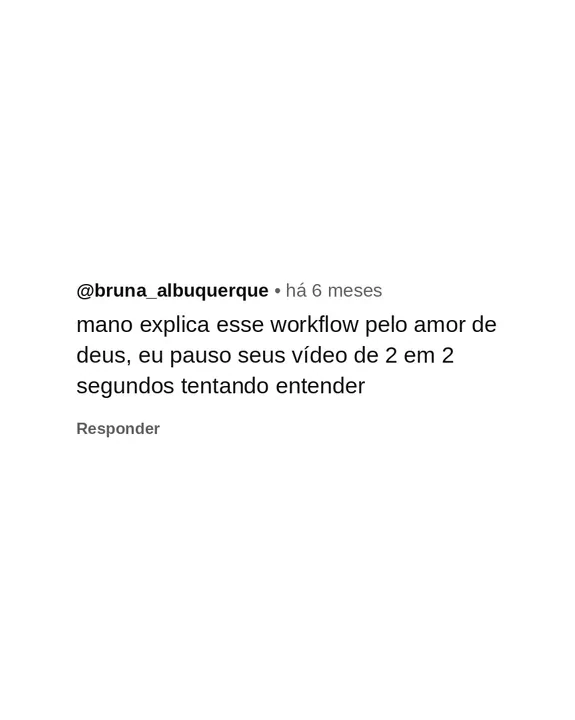 Comentário de seguidor pedindo um curso de animação 1