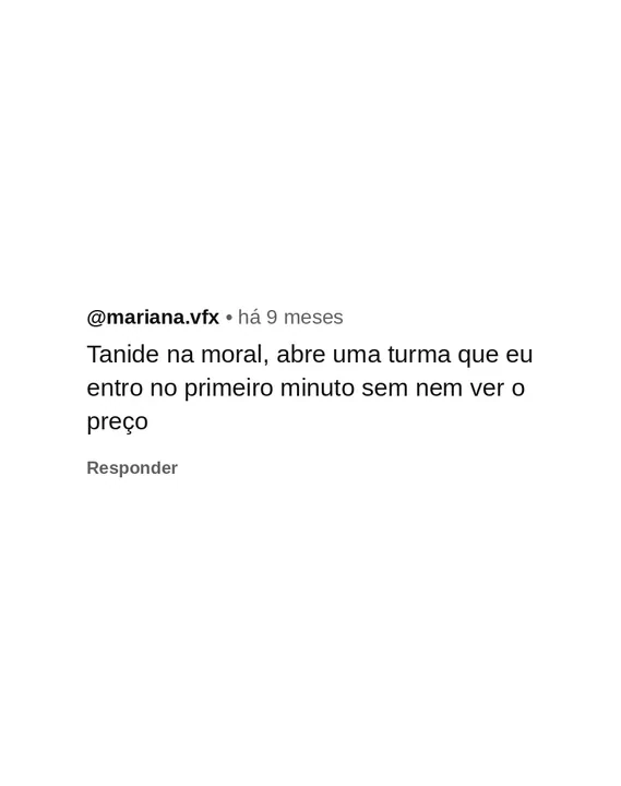Comentário de seguidor pedindo um curso de animação 2