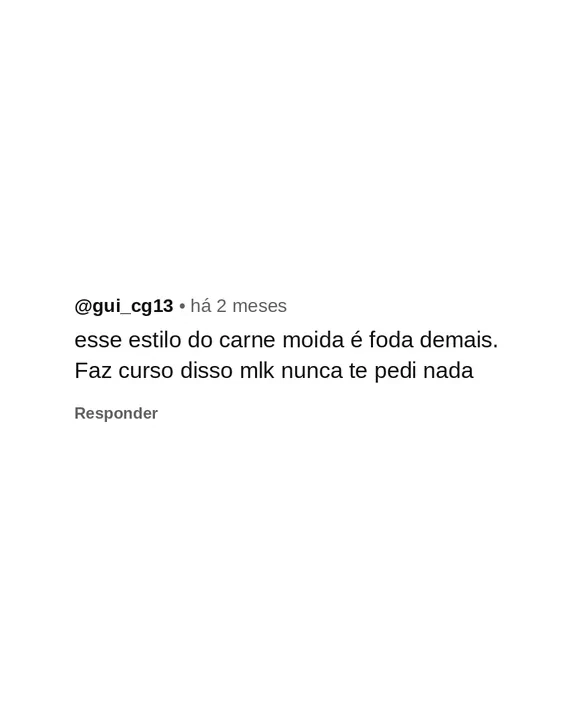 Comentário de seguidor pedindo um curso de animação 2
