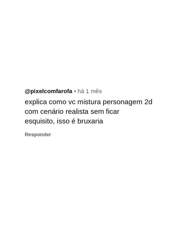 Comentário de seguidor pedindo um curso de animação 3