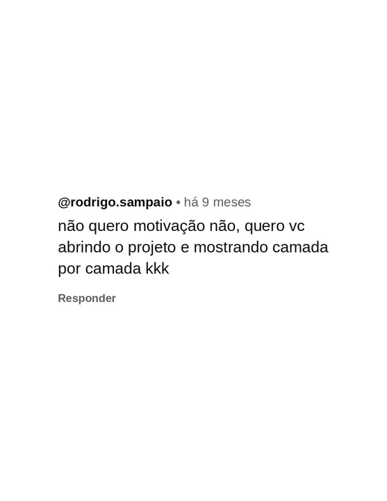 Comentário de seguidor pedindo um curso de animação 4