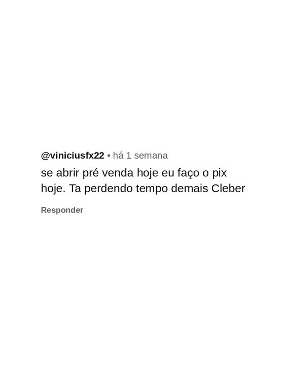 Comentário de seguidor pedindo um curso de animação 5