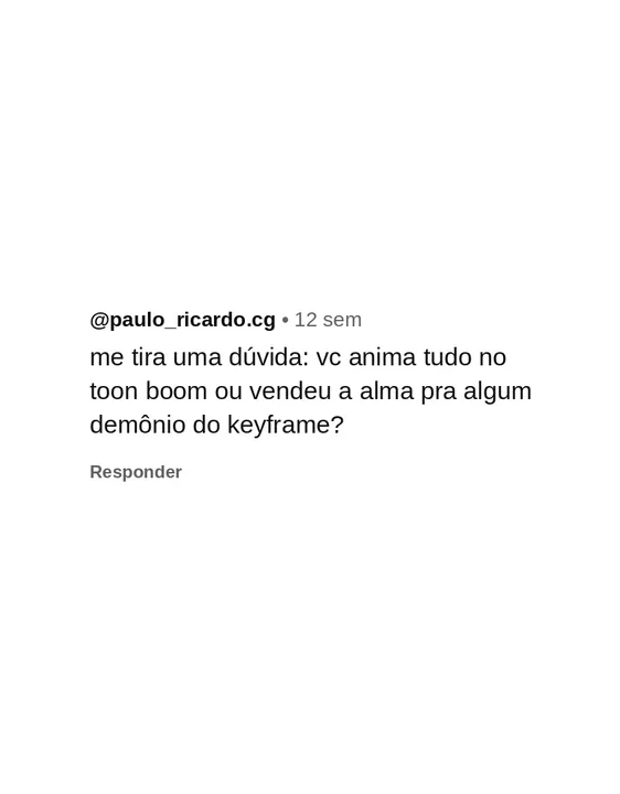 Comentário de seguidor pedindo um curso de animação 5