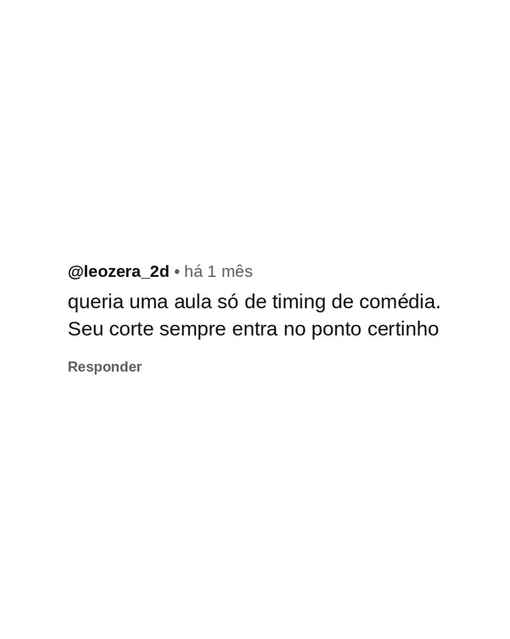 Comentário de seguidor pedindo um curso de animação 7