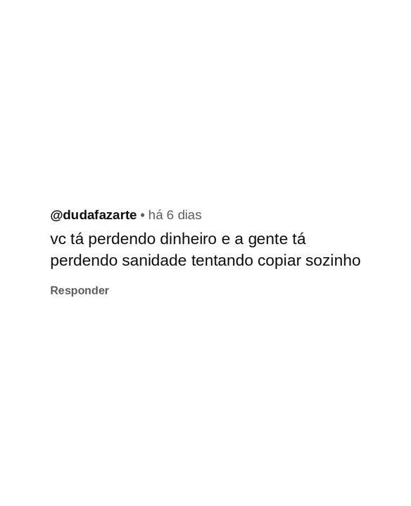Comentário de seguidor pedindo um curso de animação 9