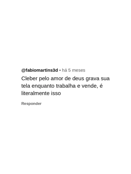 Comentário de seguidor pedindo um curso de animação 10