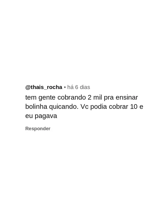Comentário de seguidor pedindo um curso de animação 10