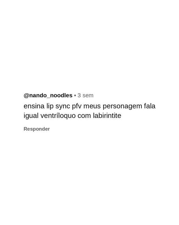 Comentário de seguidor pedindo um curso de animação 12