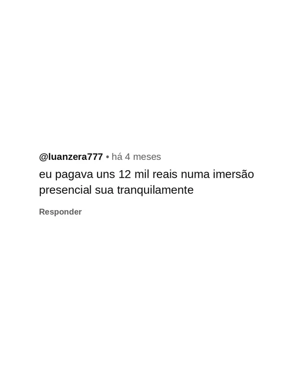 Comentário de seguidor pedindo um curso de animação 13